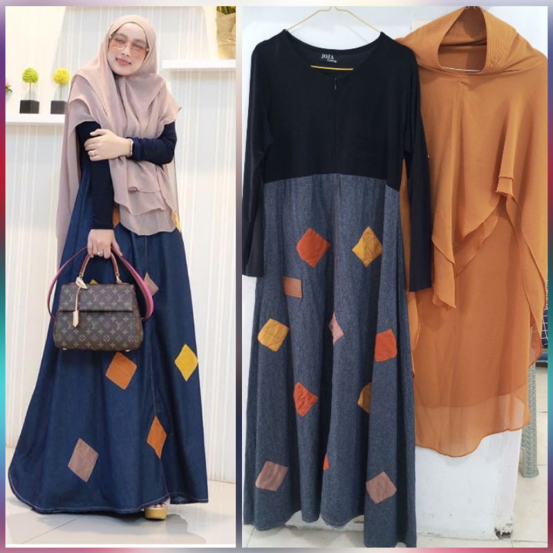 pl gamis/dress syari original branded syari by joza clothing preloved/second/bekas vgc casual/mewah/