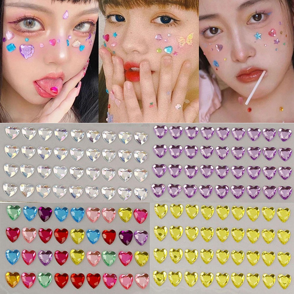 R-flower Rhinestone Face Sticker Diamond Dekorasi Kerajinan Kuku Festival Pesta