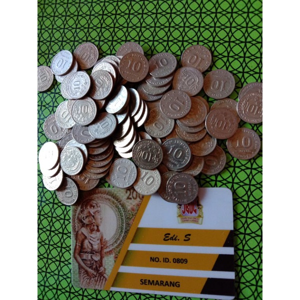 uang koin10 rupiah kancing,tahun 1971