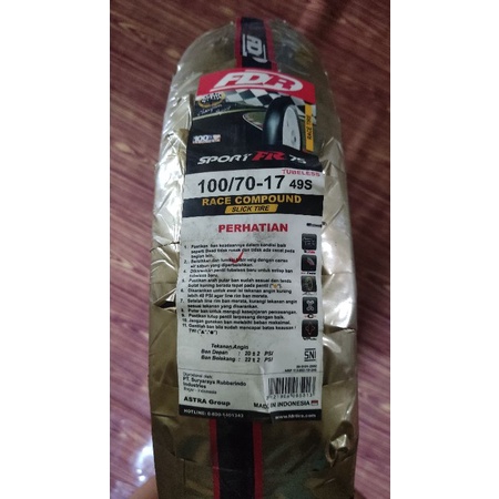 BAN LUAR MERK FDR SPORT FR75 UKURAN 100/70-17 RACING TIRE