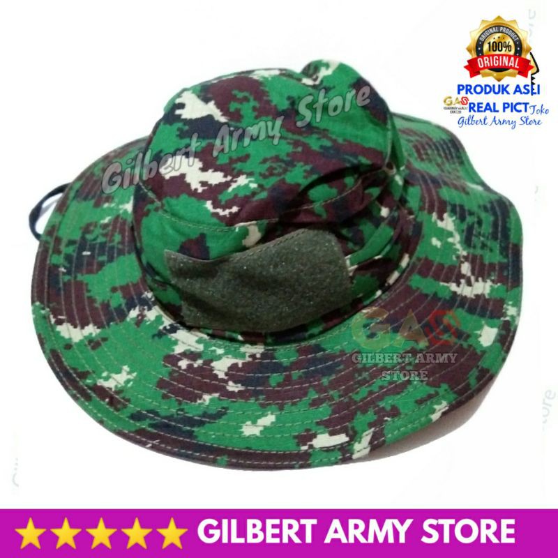 GILBERT ARMY STORE Topi Rimba Velcro Perekat Loreng NKRI Tni Murah Grosir perlengkapan Militer