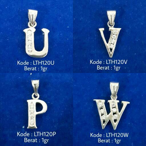 Liontin Bandul Nama Huruf Inisial U V W P LT120 Silver Perak 925