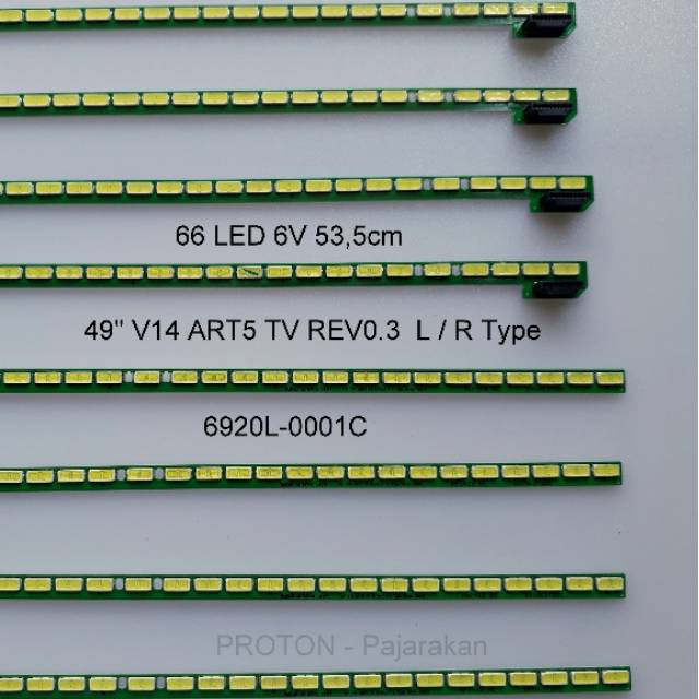Lampu Backlight LG 66 LED SMD 6V 53.5cm 10pin 49" V14 ART5 TV L R Type
