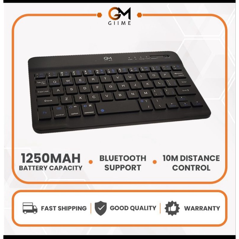 Keyboard Portabel Bluetooth Giime  7 Inch Mudah Dibawa Chargerable Import Hight Quality