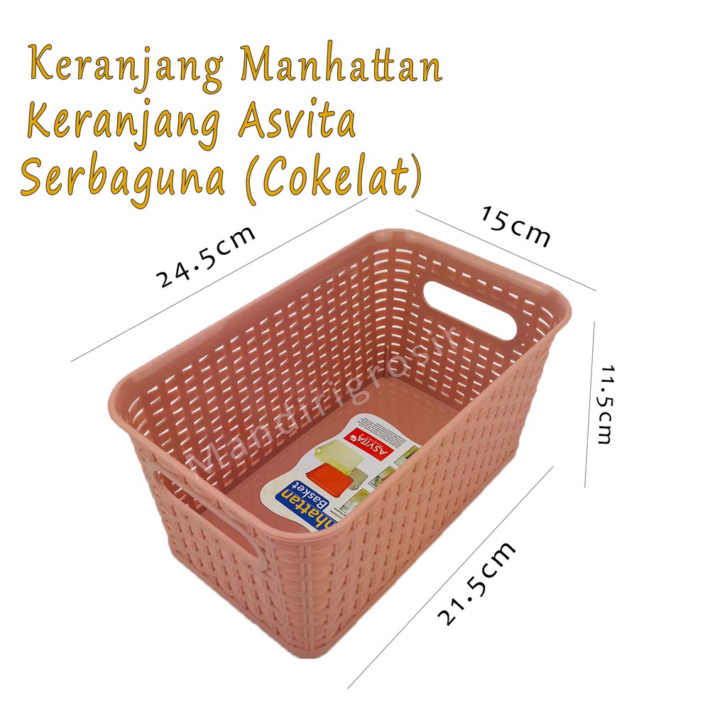 Keranjang Asvita 282*Keranjang Manhattan Basket*Serbaguna*Coklat