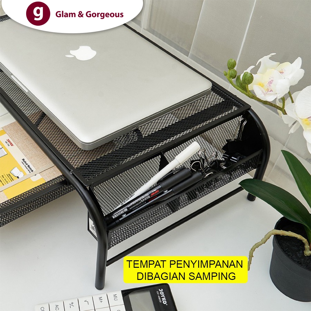 Meja Laptop Portable Rak Minimalis Logam Dekstop Penyimpanan RM011