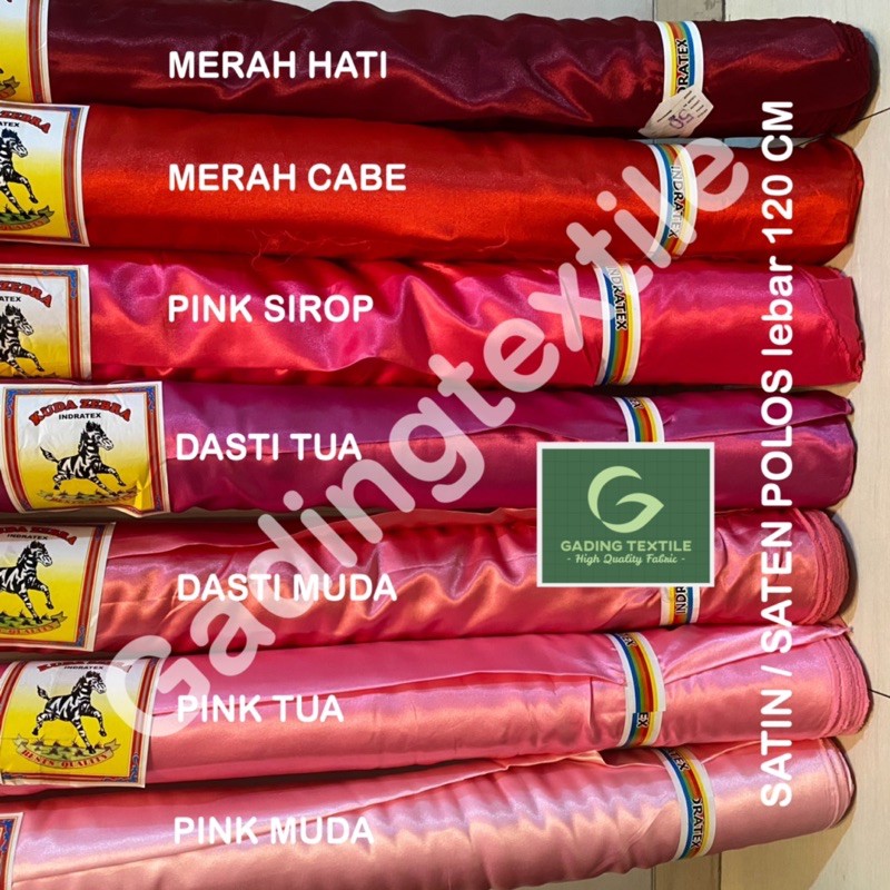 ( per setengah meter ) kain SATIN POLOS TEBAL SATEN ENGLAND CLARISA cap KUDA ZEBRA lebar 120 cm craft dekorasi schruncie hampers parsel