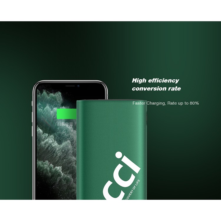 Powerbank PD+QC3.0 18W Dual Output 10000mAh Hijau/Abu-Abu/Merah RECCI RPB-P02