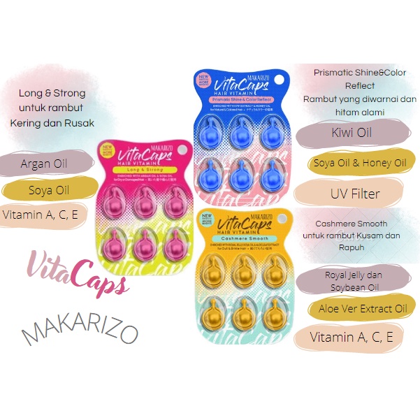 KINDSTORE❤ | MAKARIZO VITACAPS HAIR VITAMIN ISI 6 / VITAMIN RAMBUT HAIR CARE