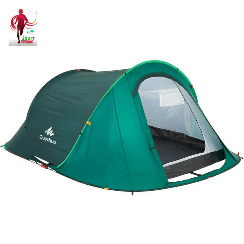 Tenda Quechua Camping Kemah Ground Quechua 2 Seconds Camping Tent 3 Person Arpenaz Dark Green Shopee Indonesia