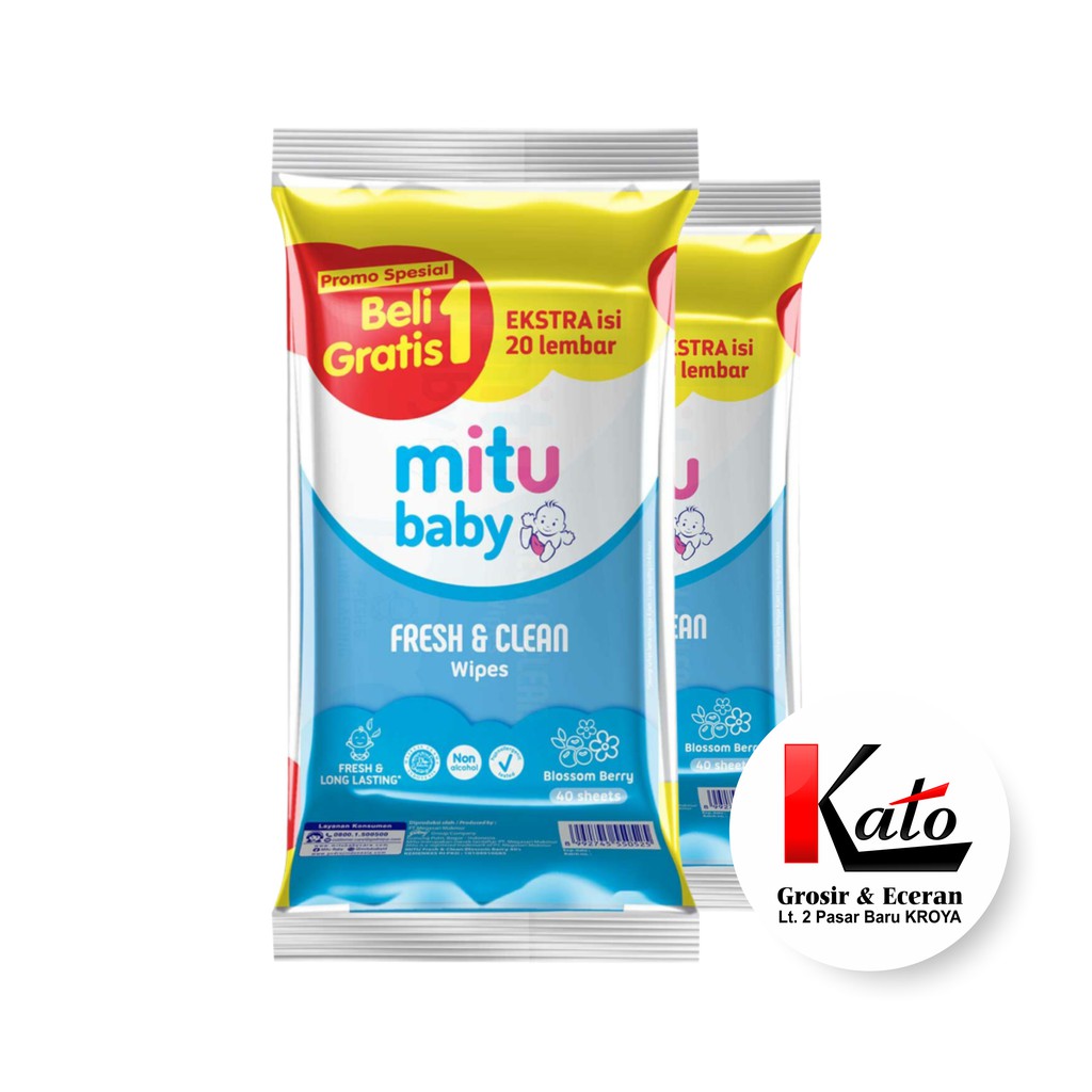 Mitu Baby Tisu Basah Fresh and Clean Blossom Berry / Bloming Chevy 200 gr