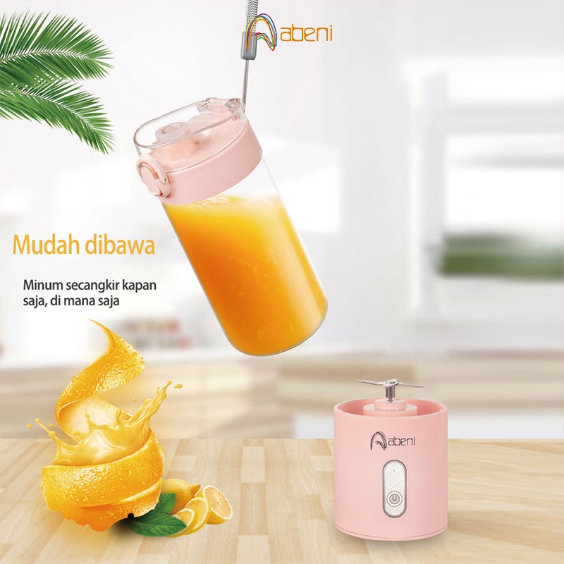 Abeni Mini Juicer Blender Portable 400ML Gelas Kaca Rechargeable USB Juice Cup Pembuat Jus Elektrik