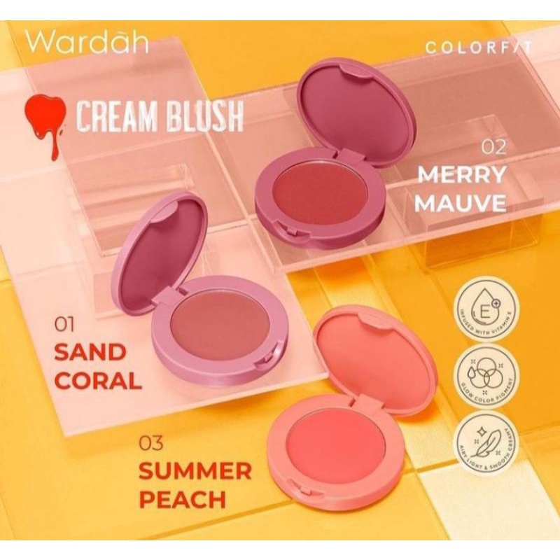 WARDAH Colorfit Cream Blush 3g Intense &amp; Pigmented Blush On BPOM (VC)