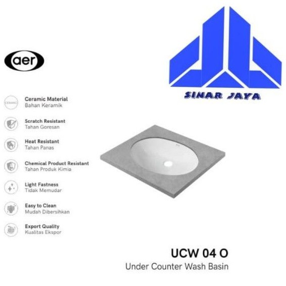 AER Under Counter Washbasin-Wastafel Tanam UCW 04 O
