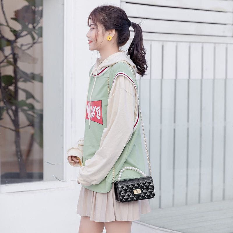 Tas Jelly Mutiara Cantik Ukuran Besar Muat HP - Tas Pesta Wanita - Tas Import