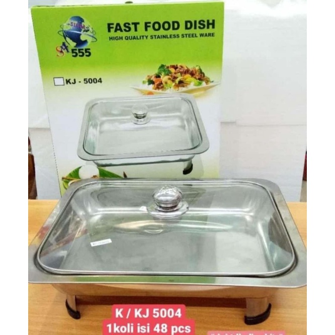NAMPAN PRASMANAN FAST FOOD DISH STAINLESS TUTUP KACA