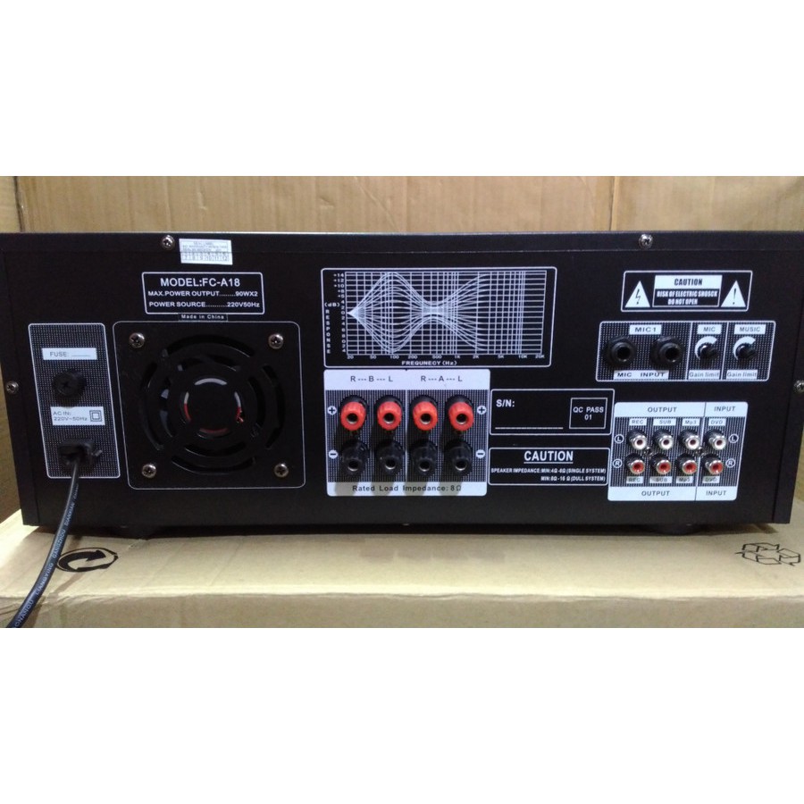 AMPLI KARAUKE FIRSTCLASS FC A18 AMPLIFIER KOMPLI EQUALISER PROSESOR