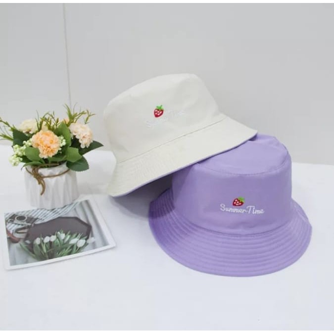 topi bucket hat pria dan wanita bolak balik bervariasi bordil bolak balik luar dalam 100% premium