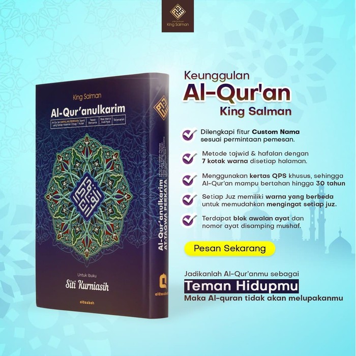 

2 Pcs Alquran A4 Custom Gift Kado Hadiah Kenangan Souvenir Seserahan Ultah Pernikahan