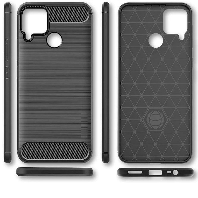 Casing Softcase Realme C25 / Narzo 30A IPAKY Carbon Fiber Matte Softcase - Hitam