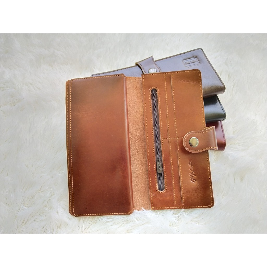 Dompet Panjang Lipat Kulit Asli Pria Wanita - Leather Wallet Logma