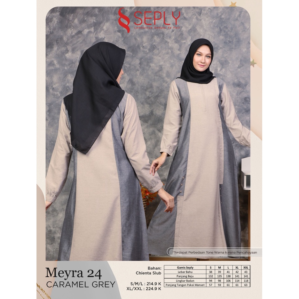GAMIS TERBARU 2021 SEPLY MEYRA 24 CARAMEL GREY