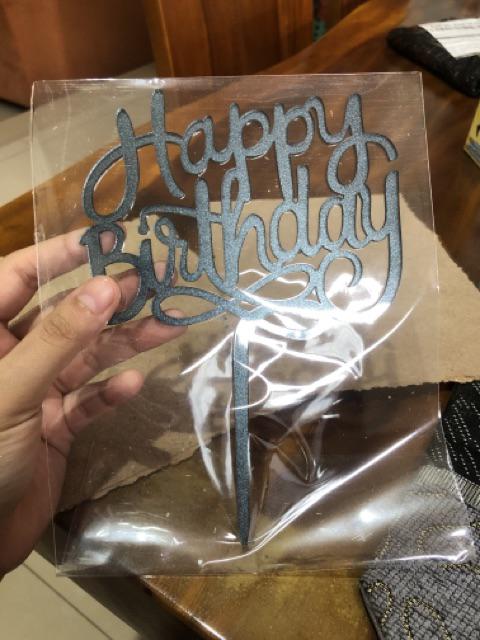 (bisa Gosend) Cake Topper - Happy Birthday - Ada Warna Baru : Dark Teal - Dekorasi Kue Ulang Tahun