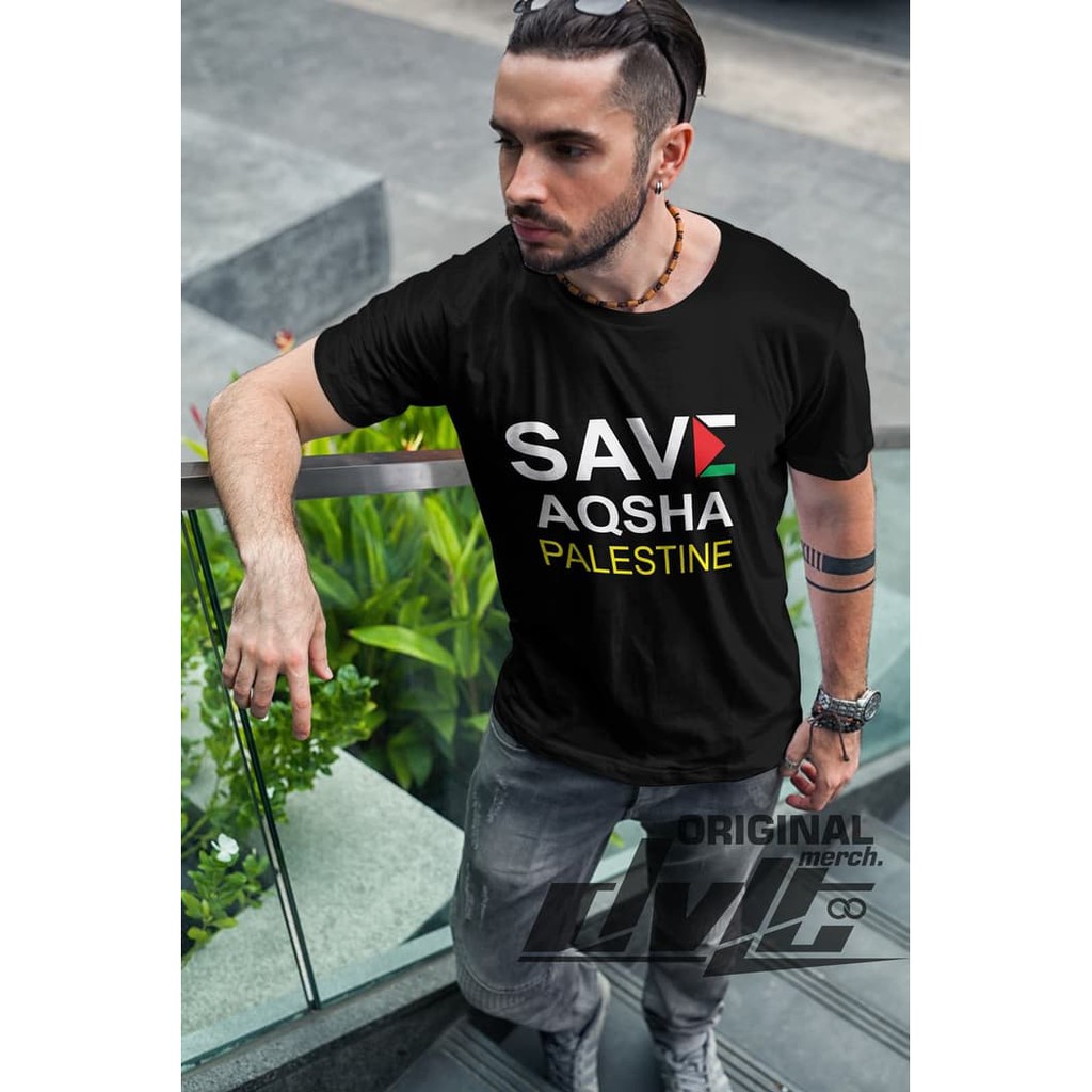 Kaos / T-shirt Religi Save Al Aqsha Palestine New Version Murah -MD Cloth