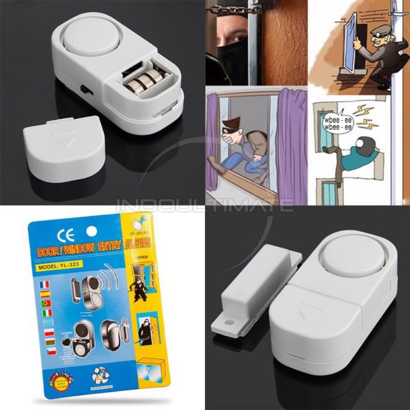 ⭐ Jendela Kosmetik ⭐Alarm Pintu Anti Maling Door Window Entry Alarm Bunyi Sensor Alarm Jendela Pengaman Rumah-JK01