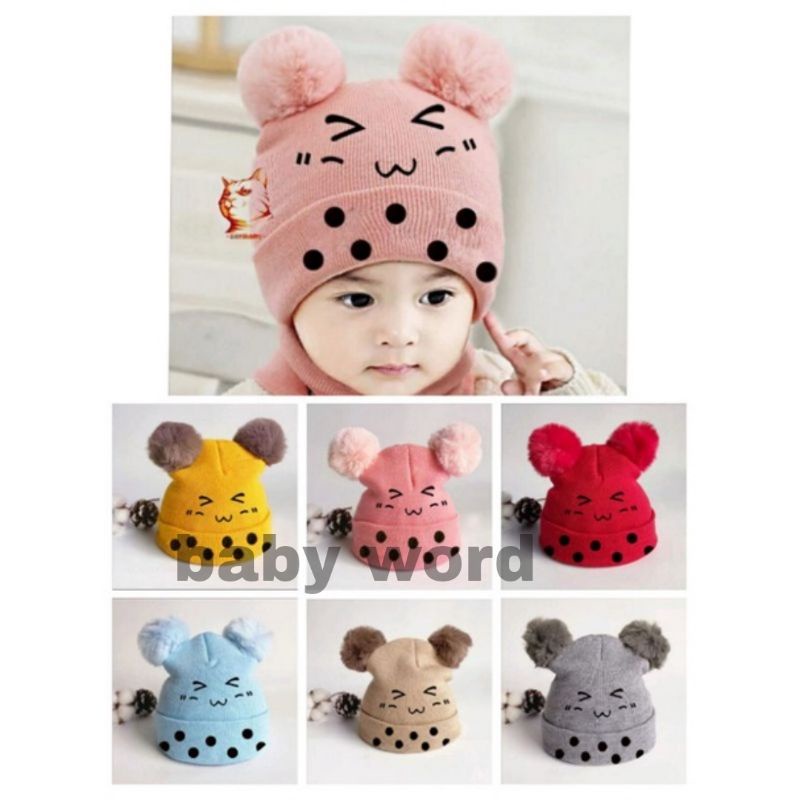 Topi rajut bayi BOBA SMILE NEW(0-3 tahun)