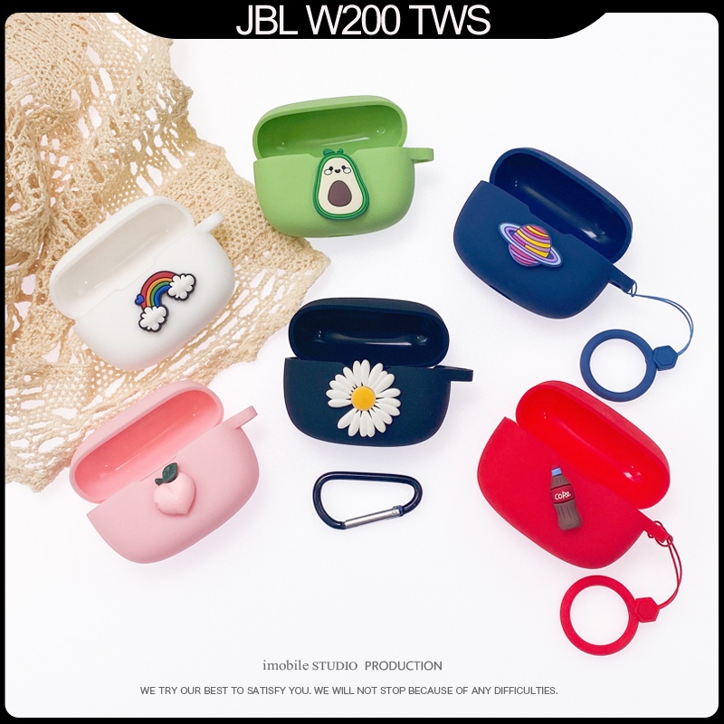 Soft case Pelindung headset bluetooth jbl W200 tws Motif Kartun Lucu