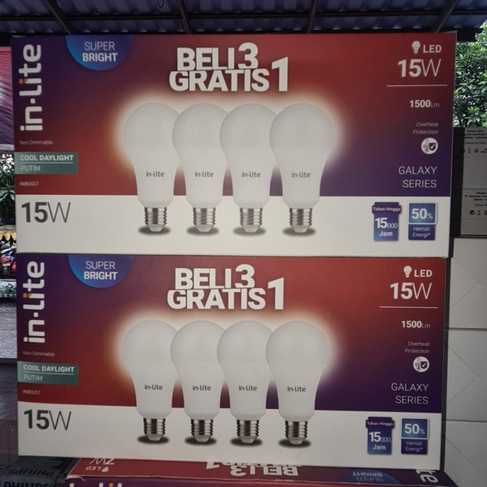 [PROMO] Lampu Led In-Lite Value Paket 15Watt Beli 3 Gratis 1 kualitas1