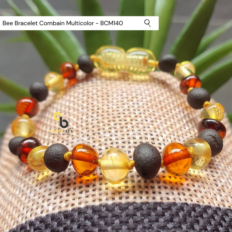 Gelang Amber Anak Premium Mix Multicolor BCM140 By Amber Bee