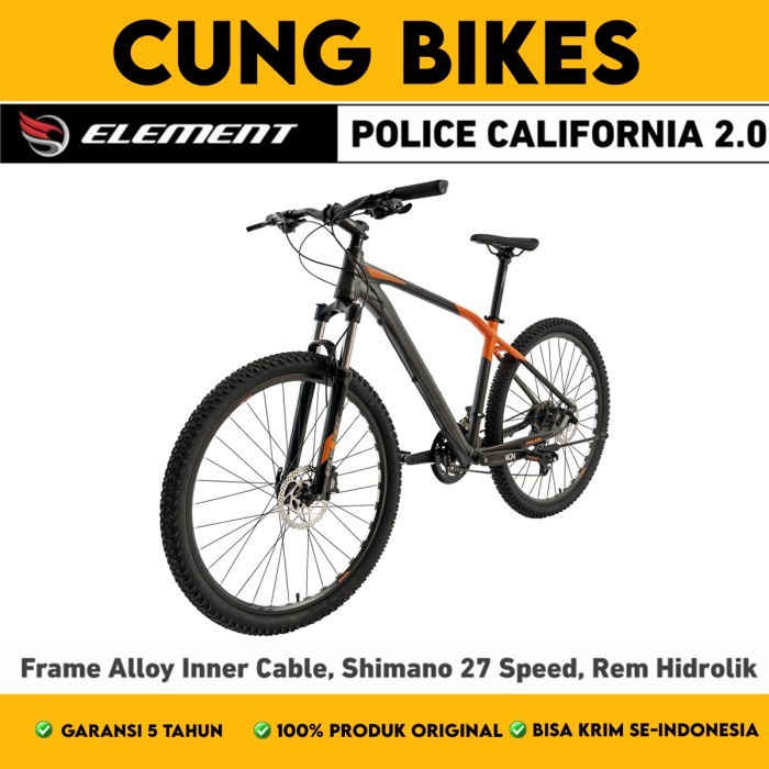 Sepeda Gunung 27.5 Inch MTB Element Police California 2.0 3 x 9 speed Shimano