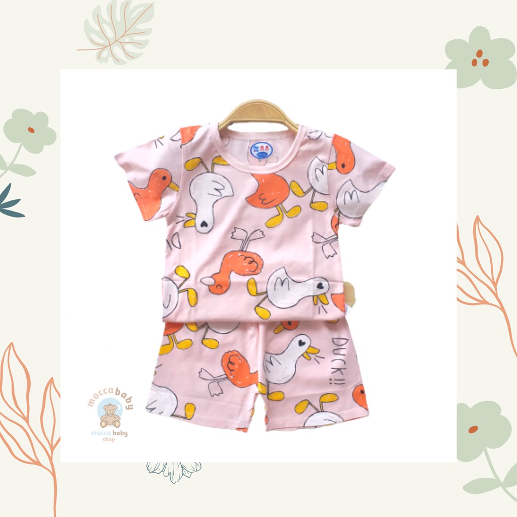 MBSS - Setelan Bayi Pendek FULLPRINT KL / Baju Anak Unisex Setelan Pendek Anak / Baju Bayi Import A122