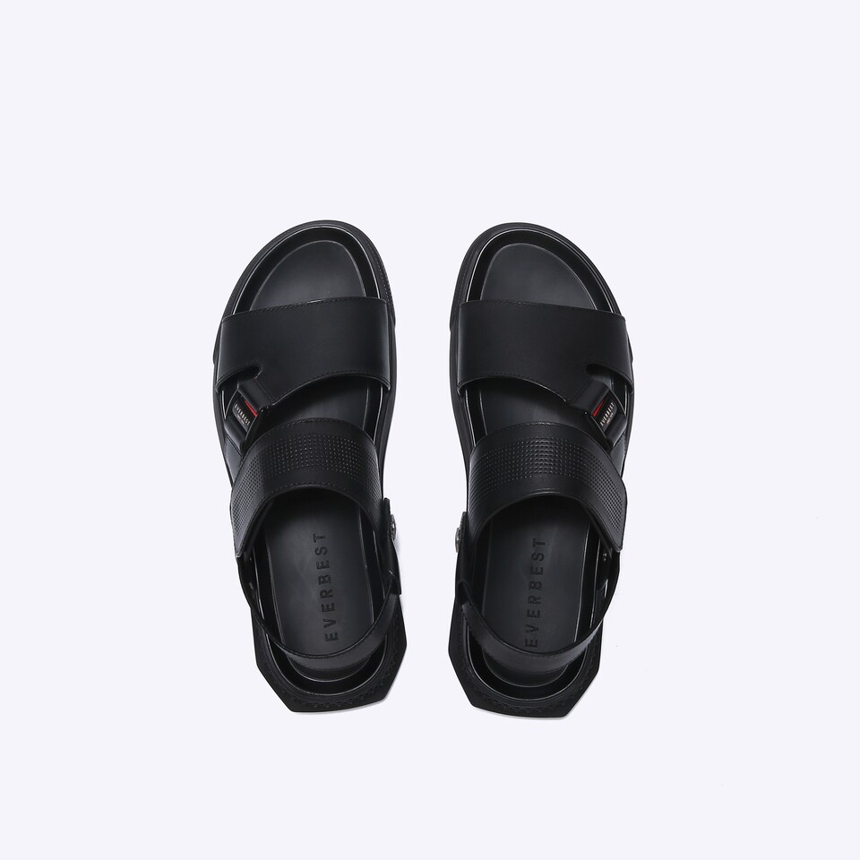 SANDAL KULIT EVERBEST PRIA ORIGINAL SLINGBACK CASUAL ASLI HITAM EM31