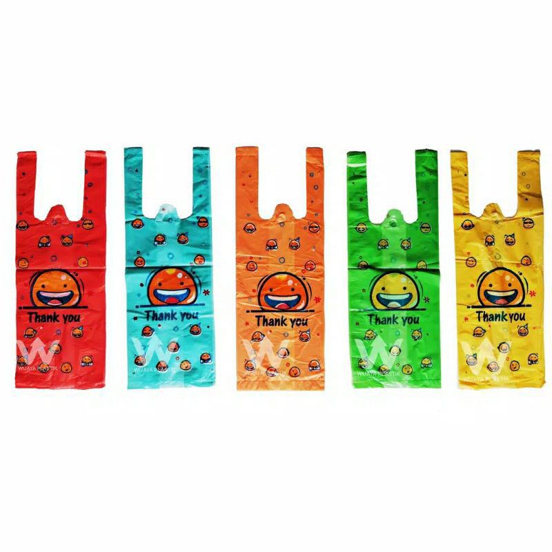 Kantong Tenteng Kresek Smile Pop Ice Plastik Oz 1 Gelas 1 Cup Thank you Take Away
