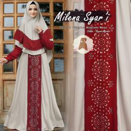 MILENA SYARI BAJU MAXI DRESS MUSLIM BUSUI GAMIS WANITA LENGAN PANJANG MODIS KEKINIAN GROSIR MODERN