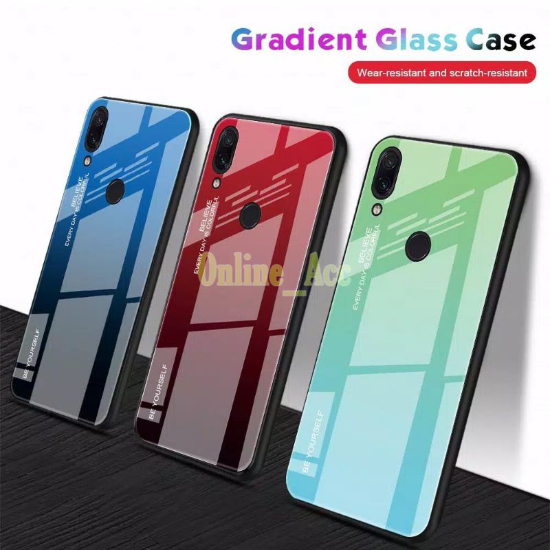 CASING REDMI 7 NOTE 7 NOTE 7 PRO PREMIUM GRADIENT GLASS HARD CASE XIAOMI REDMI NOTE 7