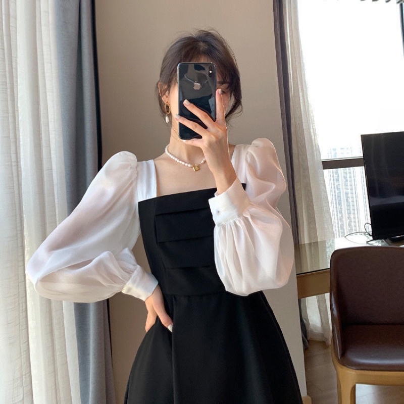 middi dress korean style/ midi dress korean style/ midi dres korean style Dress Midi Wanita | Gaun Hitam Polos M33/ pakaian korea/ baju korea/ baju wanita /midi dress termurah