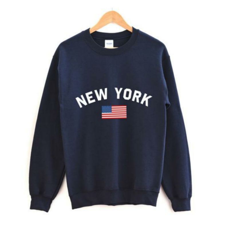 S - XXXXXL(6XL) Sweater NEW YORK Sweatshirt Unisex BIGSIZE OVERSIZE Crewneck Pria Wanita NYC Street Style Fleece Premium XXL XXXL 4XL 5XL LD 110 140