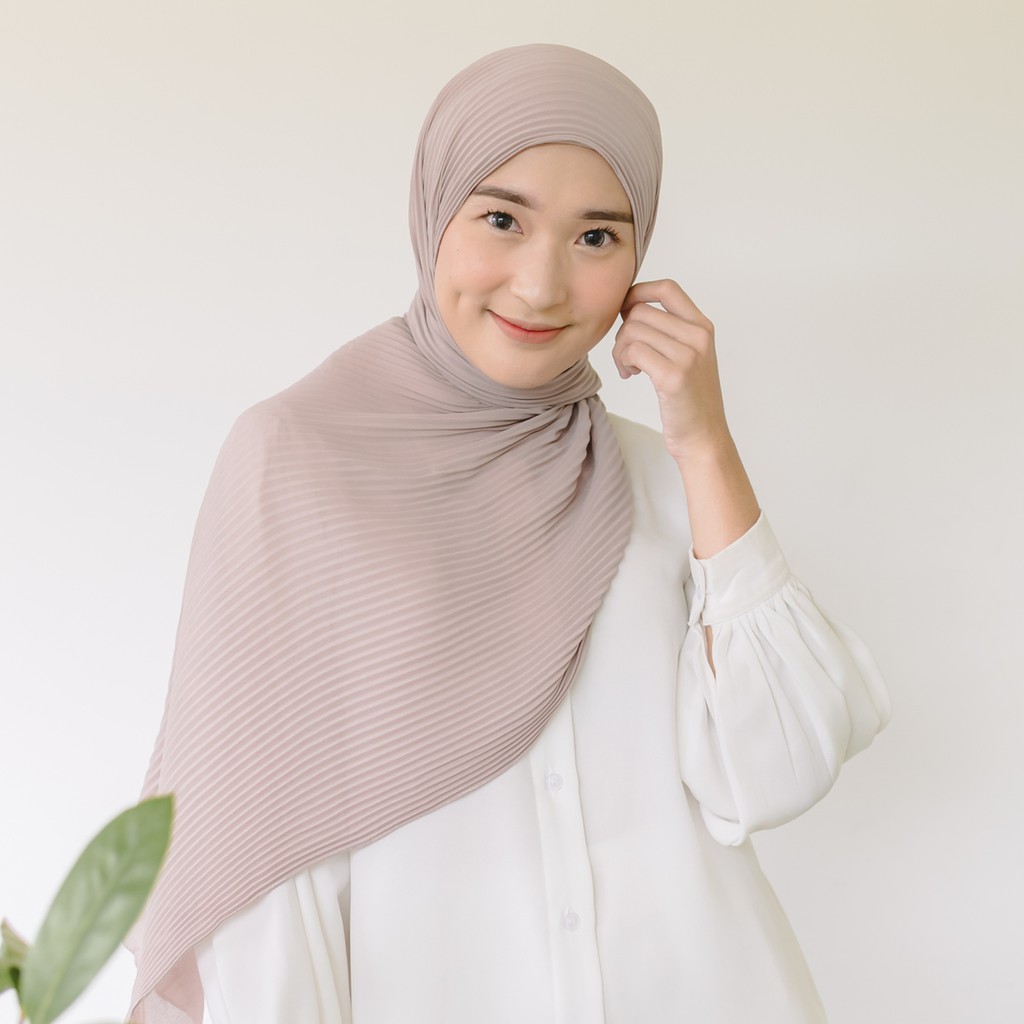 Lozy Hijab - Bawal Pleats Shawl ( Pashmina Plisket )-Baby Nude