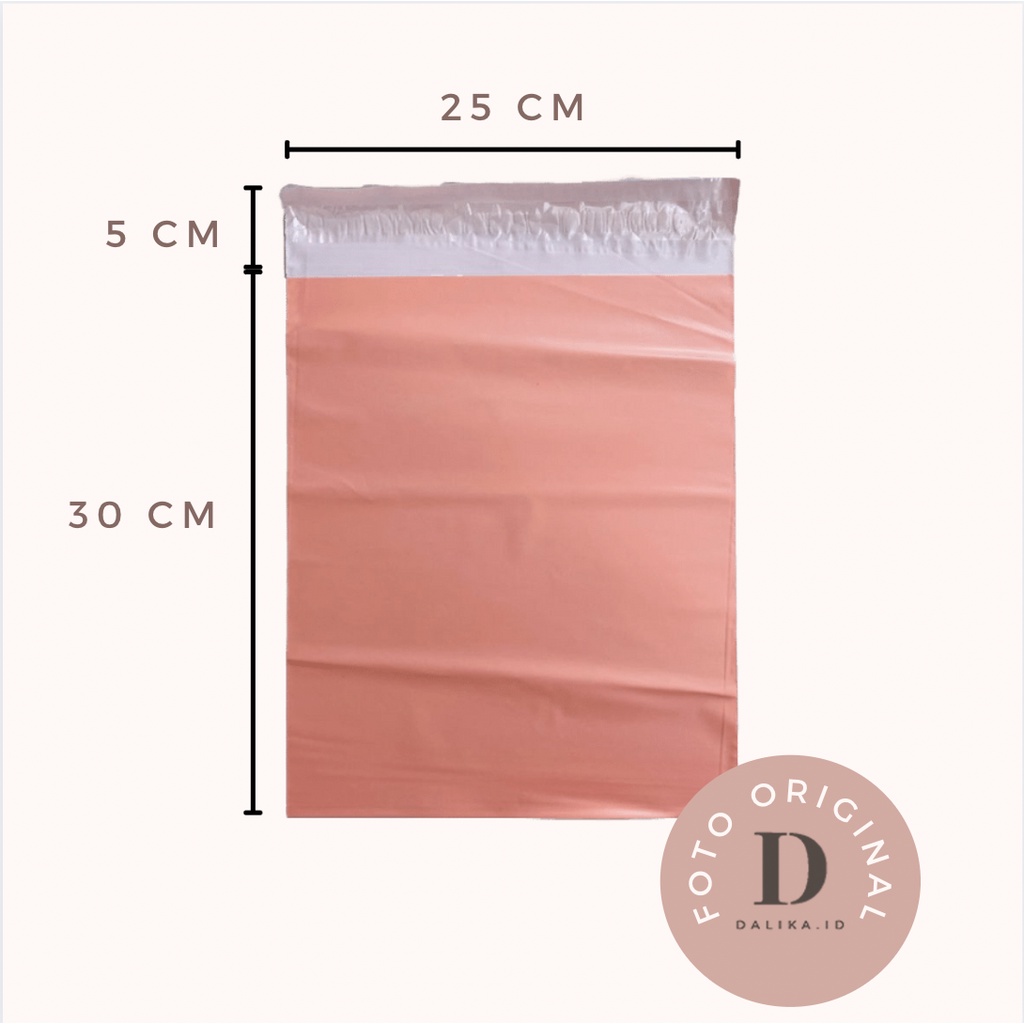 Polymailer Peach Pink 25x35 28 x44 Tebal Premium 120 Micron isi ± 100 Pcs Polymailer