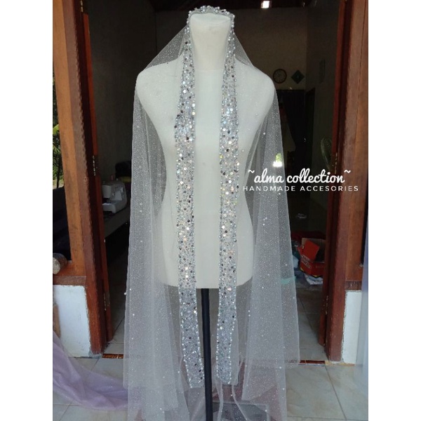 veil/Slayer pengantin 5cm ALUNA mewah by alma collection