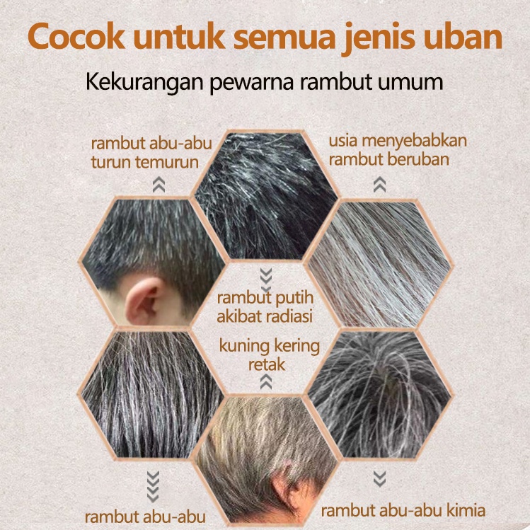 Pewarna rambut Warna rambut Sampo penghitam rambut uban 650ML hair treatment Tiga efek dalam satu Natural black Sampo uban All Natural And Organic Ingredients No Irritable Odor