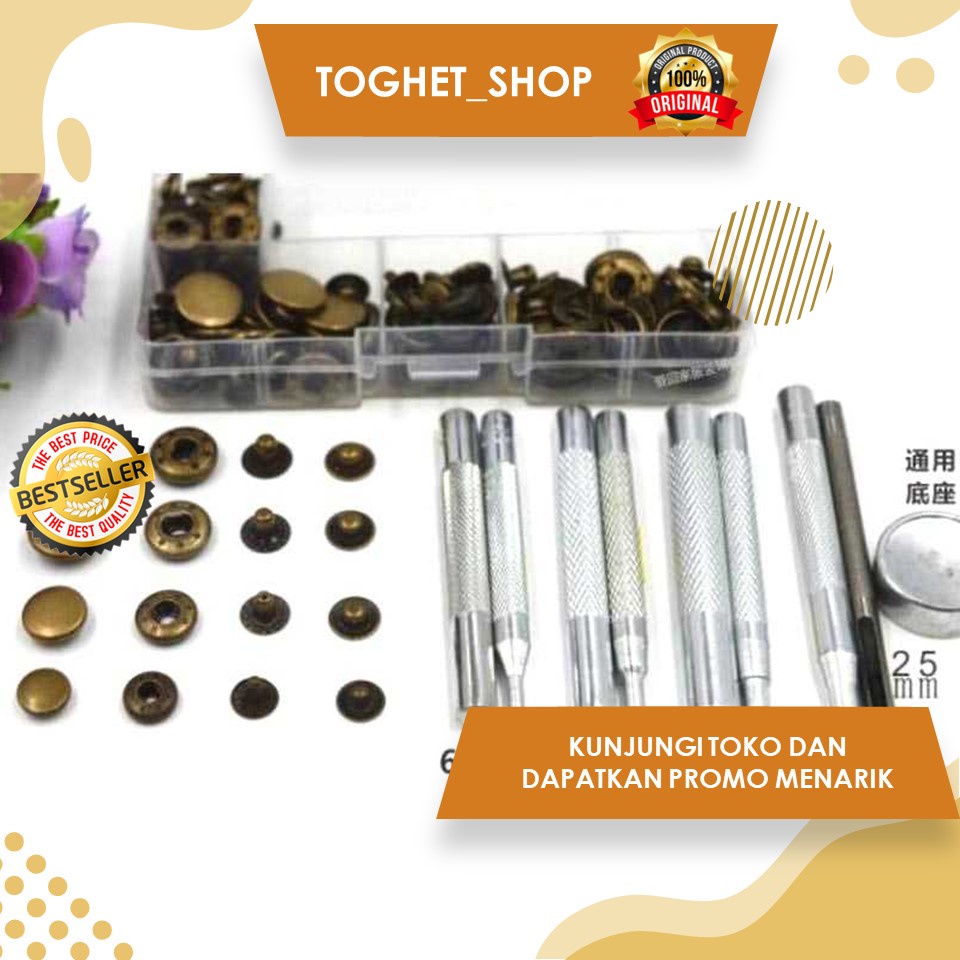 Set Perlengkapan Jahit Poppers Alat Jahit Untuk Kerajinan Kulit + Alat Perlengkapan Jahit Bahan Bras