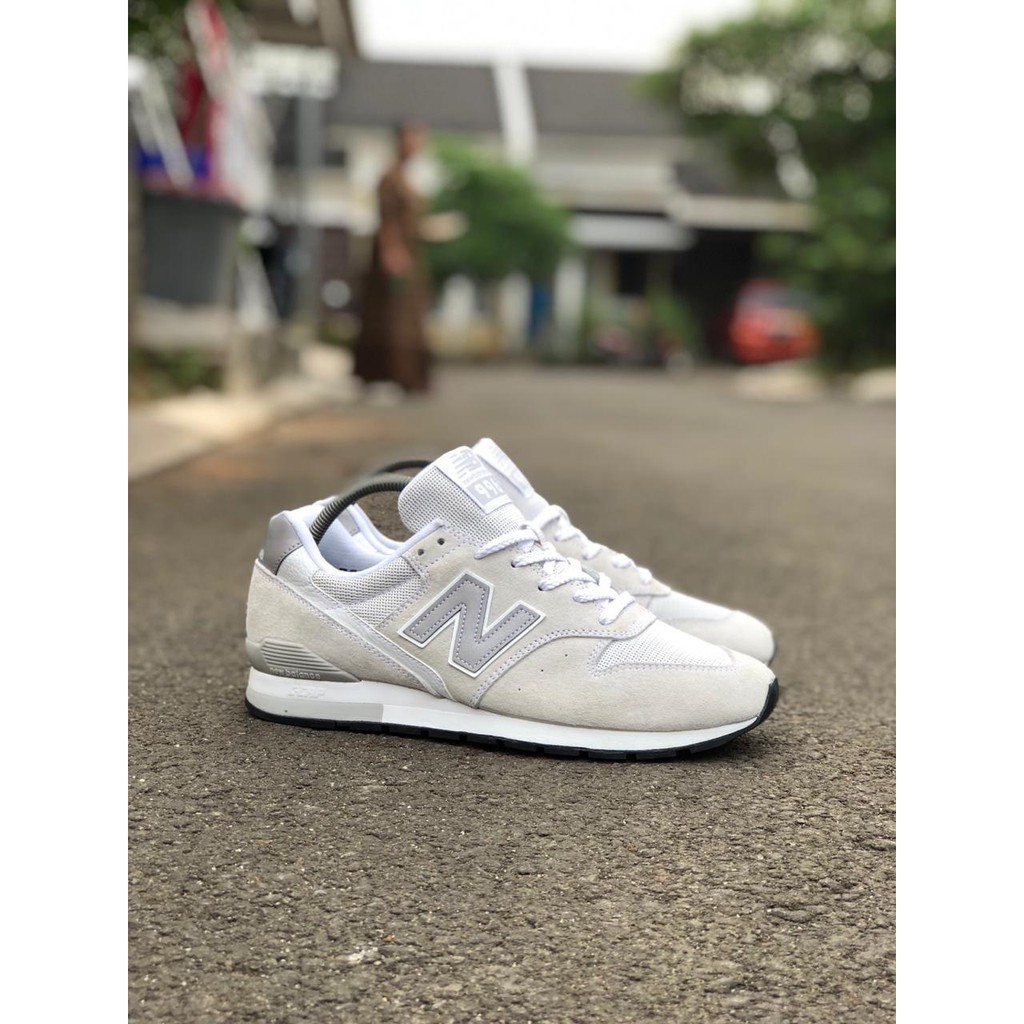 jual sepatu pria wanita new balance NB JGB white grey murah original putih abu abu running sneakers