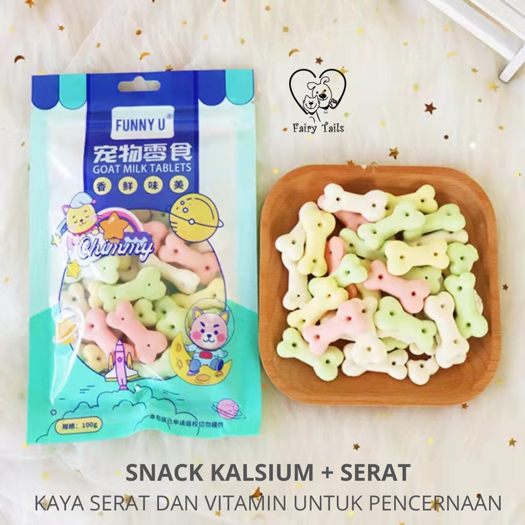 [ORIGINAL] [KEMASAN BARU] [UPGRADED FORMULA] Snack Kalsium Biskuit Anjing Treat Stick Cemilan Sehat Dari Daging Buah Susu Kambing dan Sayur Segar / Dog Snack Dental Calcium Chicken Beef Salmon Fruits Vegetable Tablet Biscuit | Makanan Fresh Meat Food