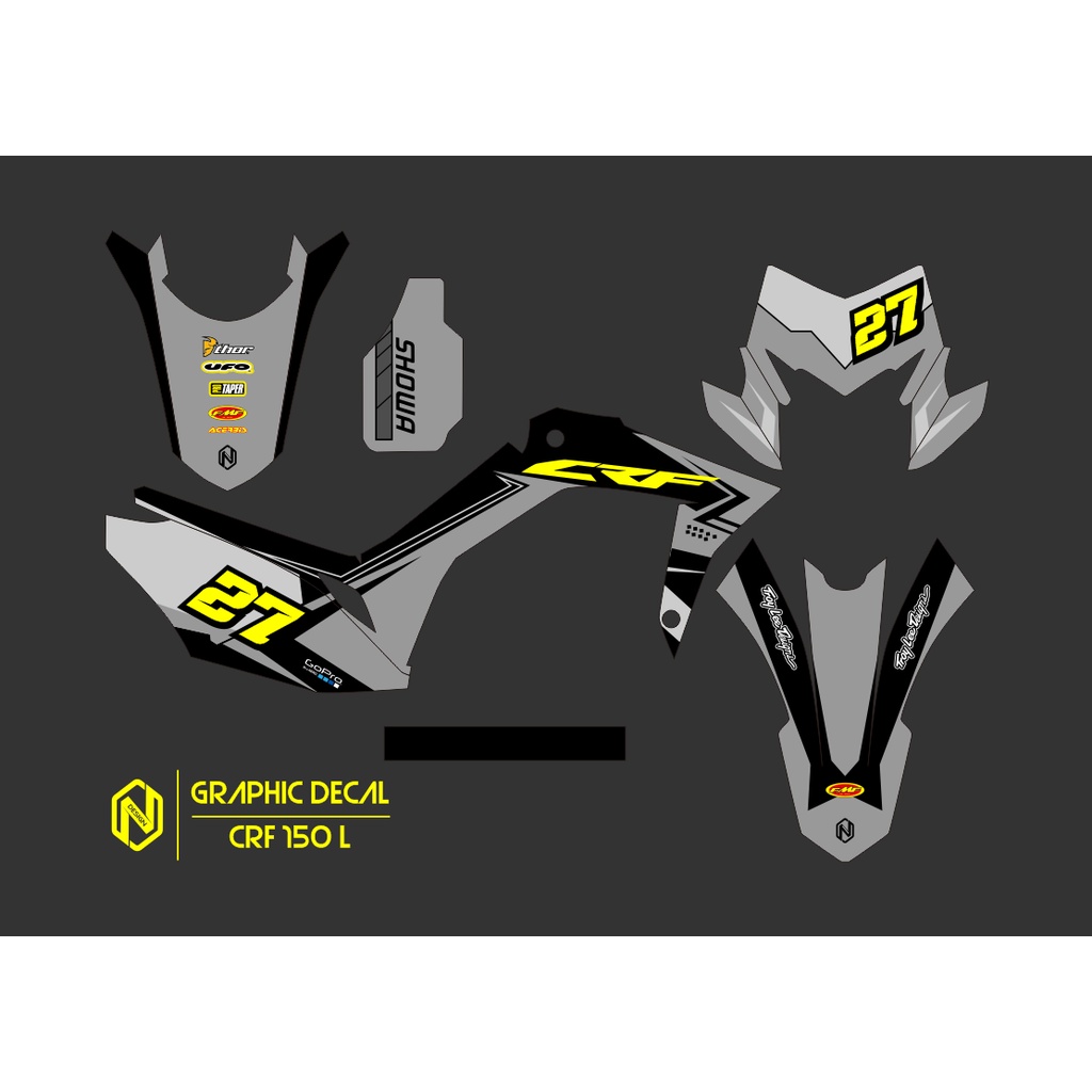 DEKAL STIKER CRF 150 L - DECAL STICKER CRF L ABU HITAM
