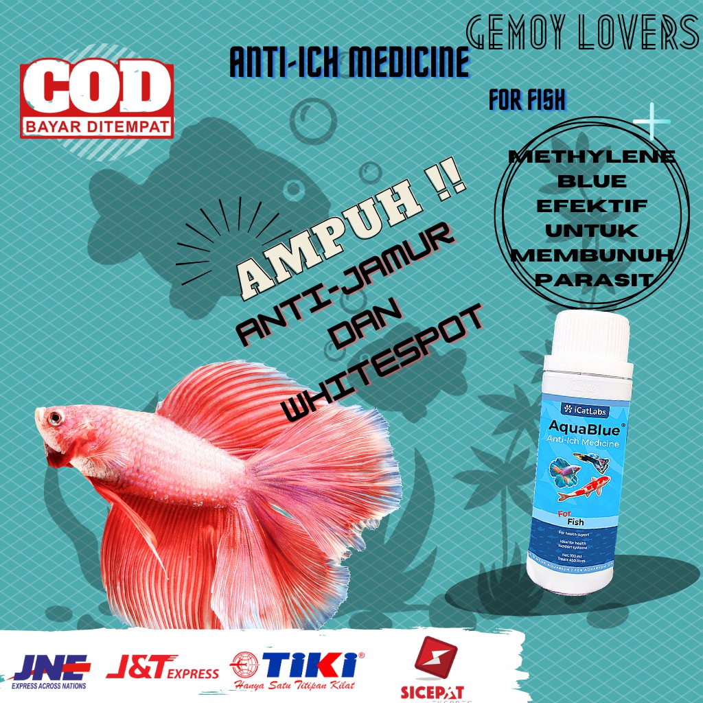 Aquablue Obat biru Ikan Cupang obat Cupang obat Jamur Cupang ikan Beta fish beta guppy